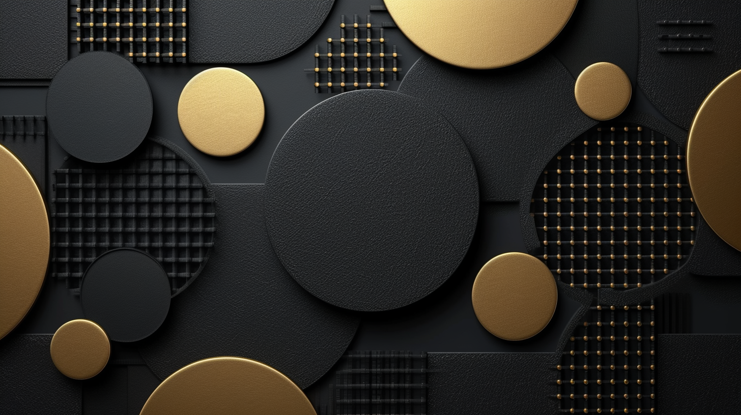 Geometric black gold shapes background