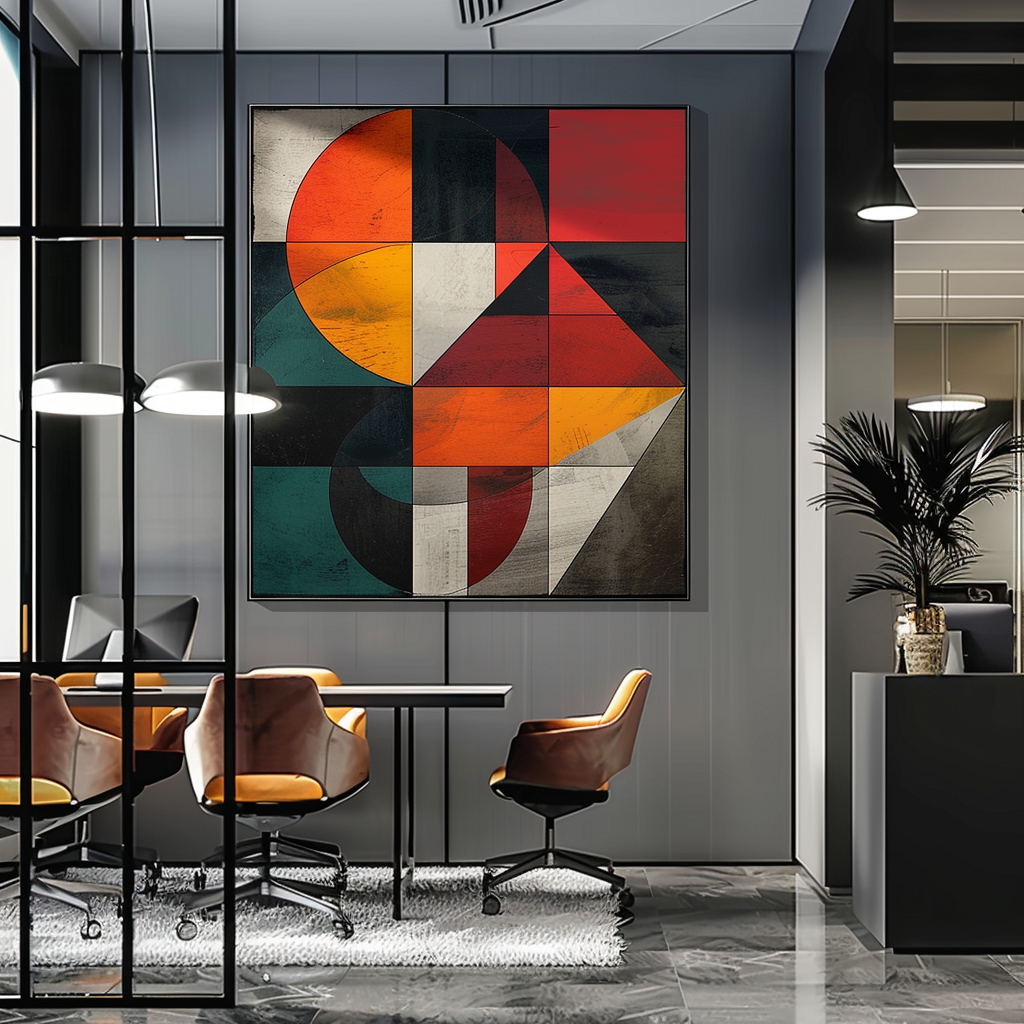 Geometric Abstraction Office Wall Art