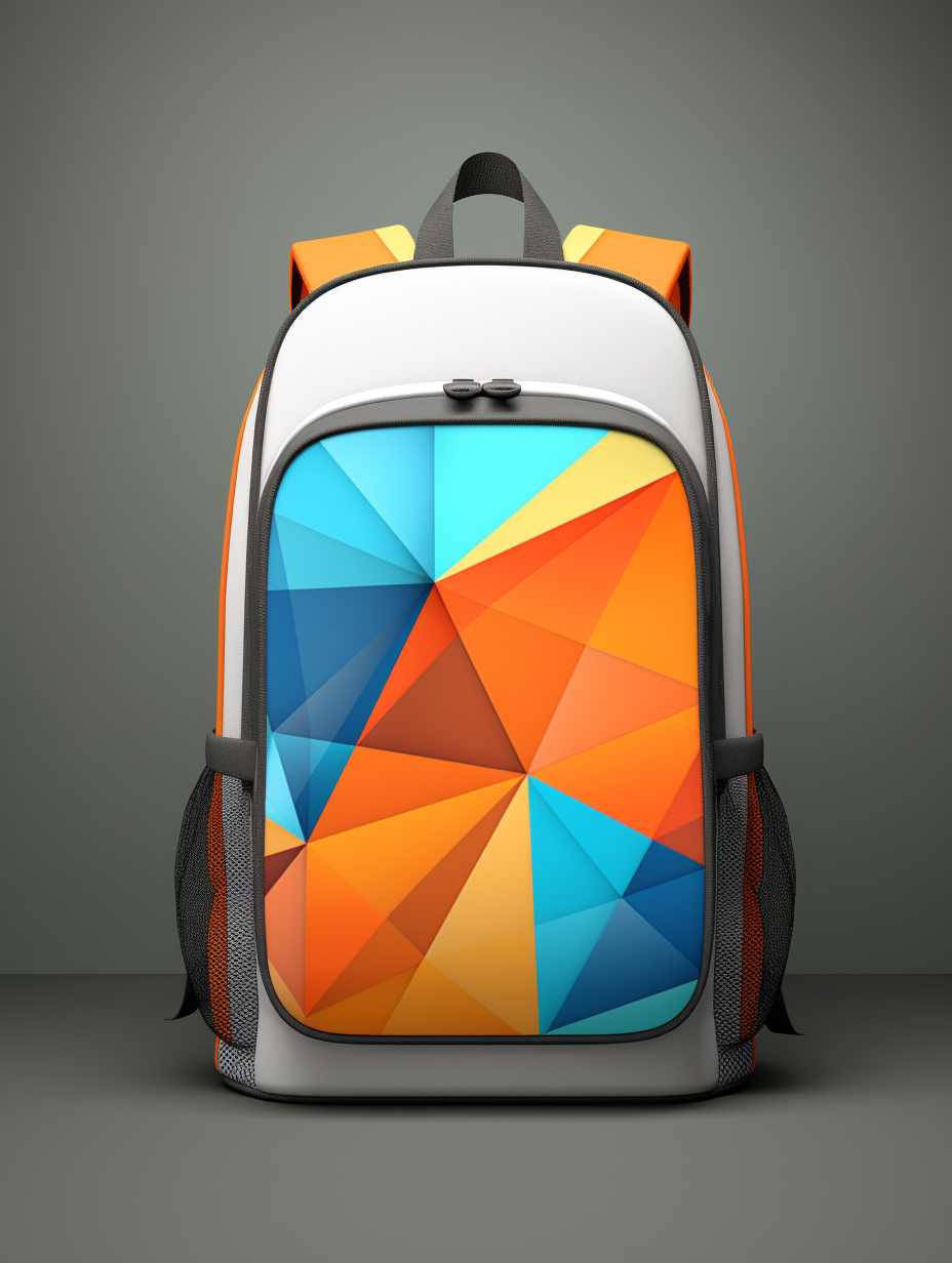 Stylish geometric backpack in bright colors