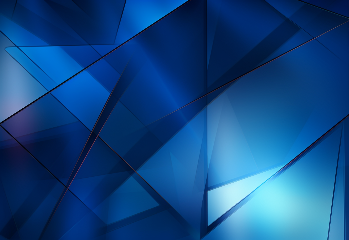 Geometric enameled glass on blue background