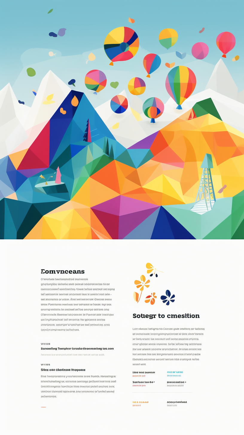 Geometric happy flat design for webpage