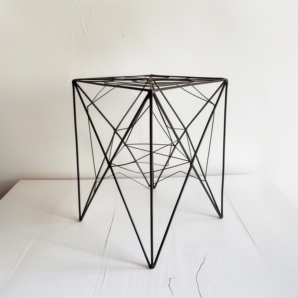 Minimalistic geometric wire stool