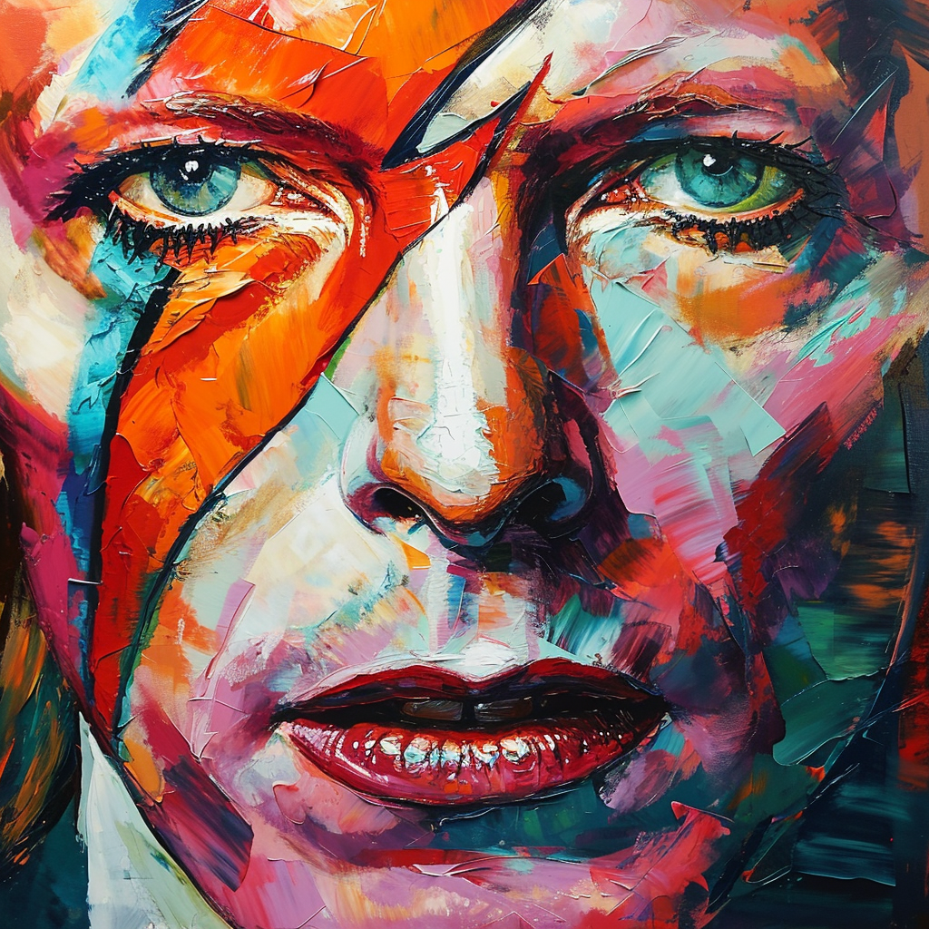 Geometric Painting of David Bowie