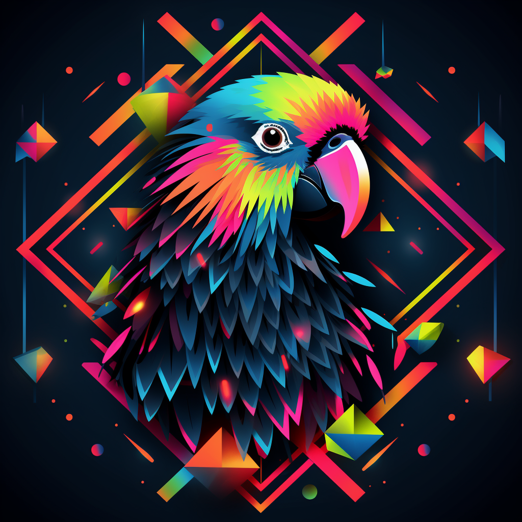 Colorful geometric parrot pattern design