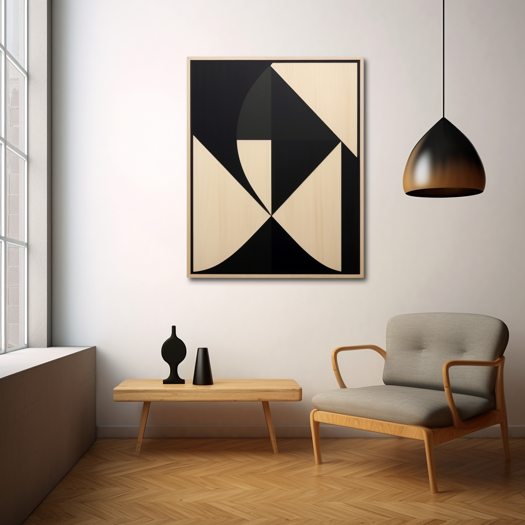 Minimalist Scandinavian Mid-Century Geometric Paintings