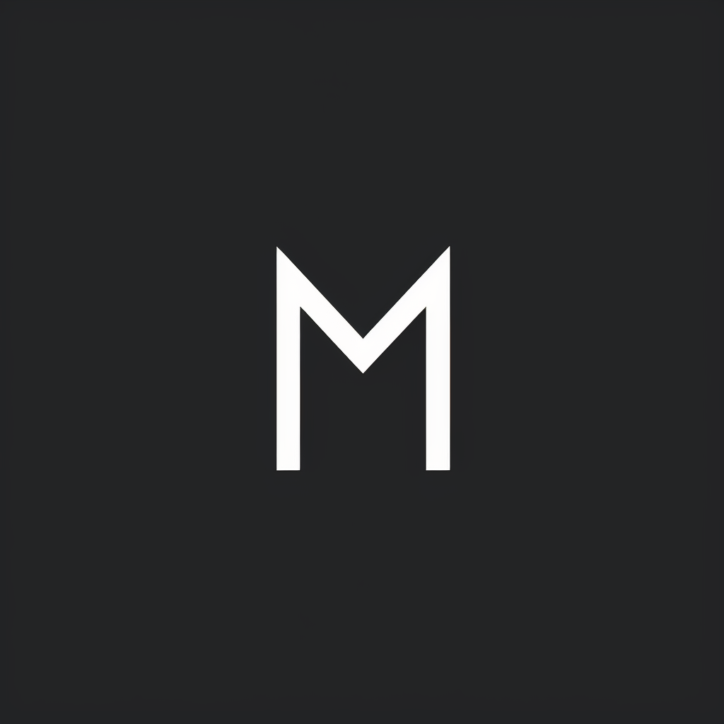 Minimalistic geometric letter M logo