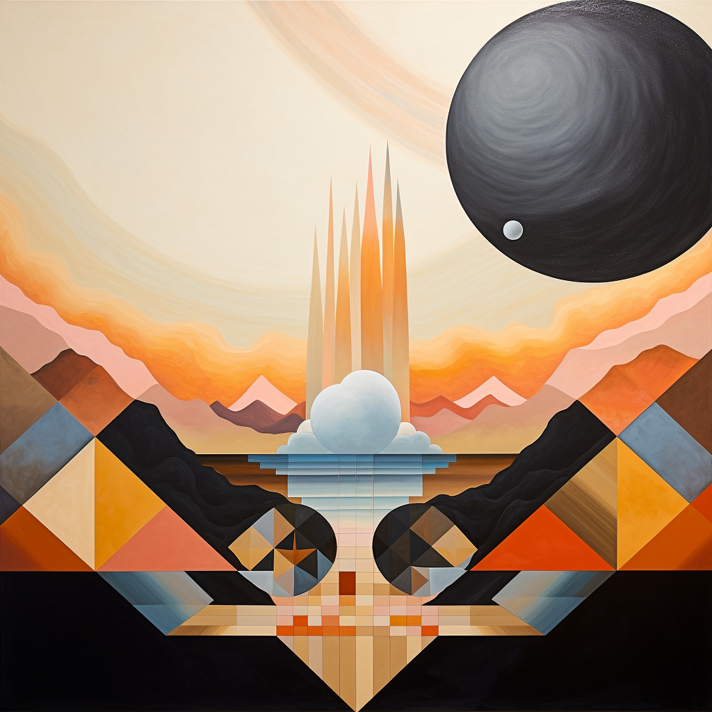 Geometric Abstraction of Earth and Heaven Art