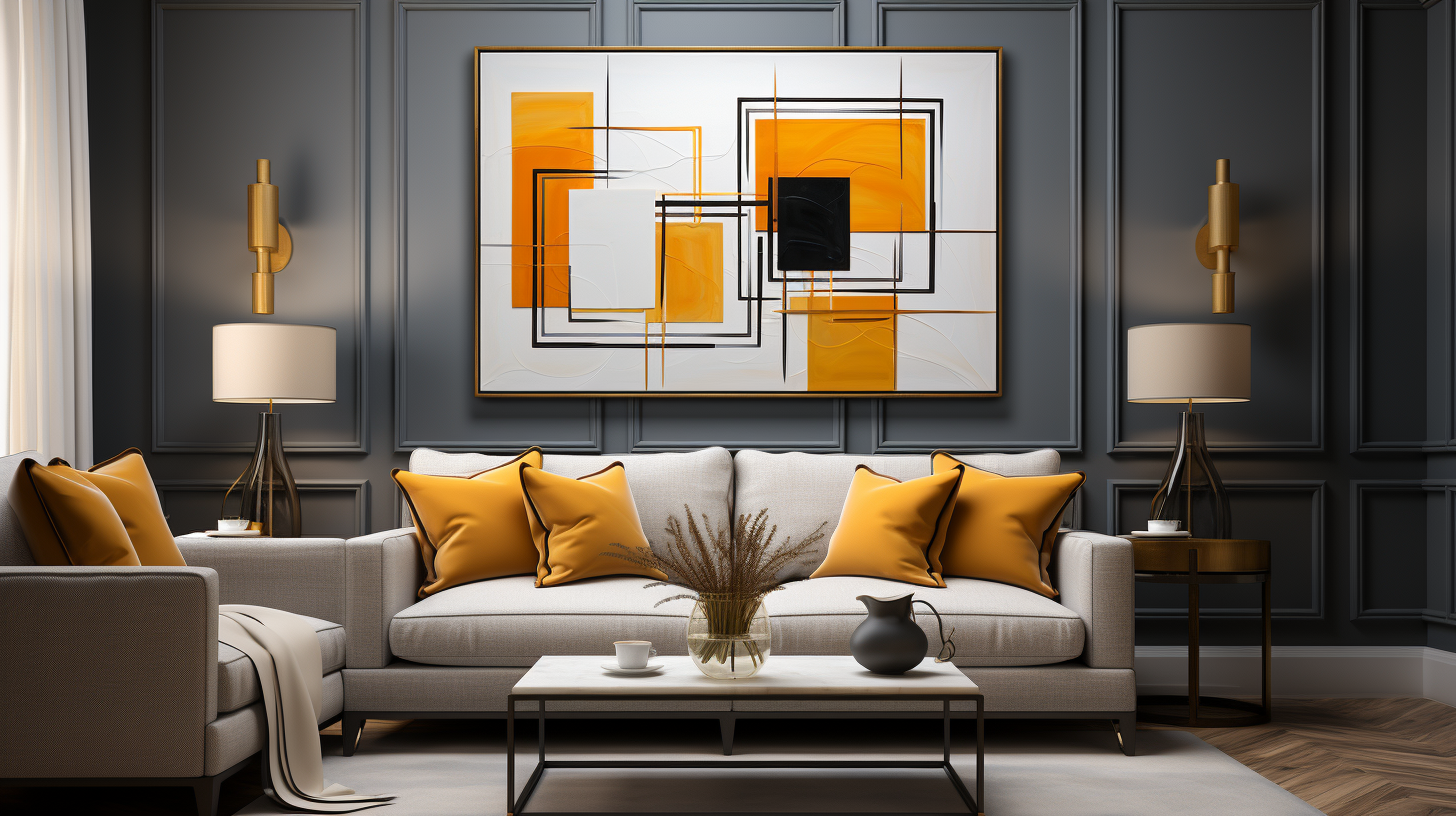 Vibrant geometrical oil painting squares