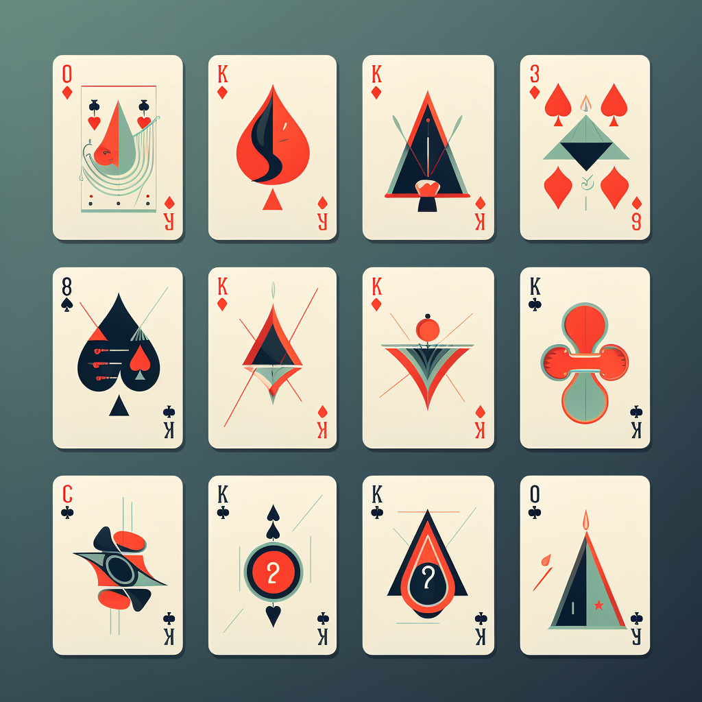 Geometrical playing card figures