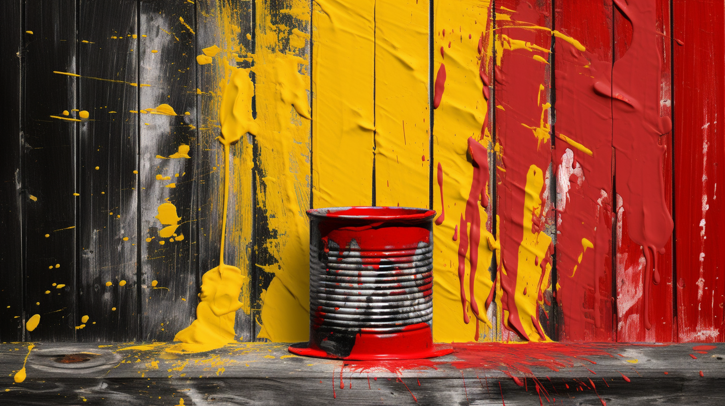 German flag colors painted on a lost place background