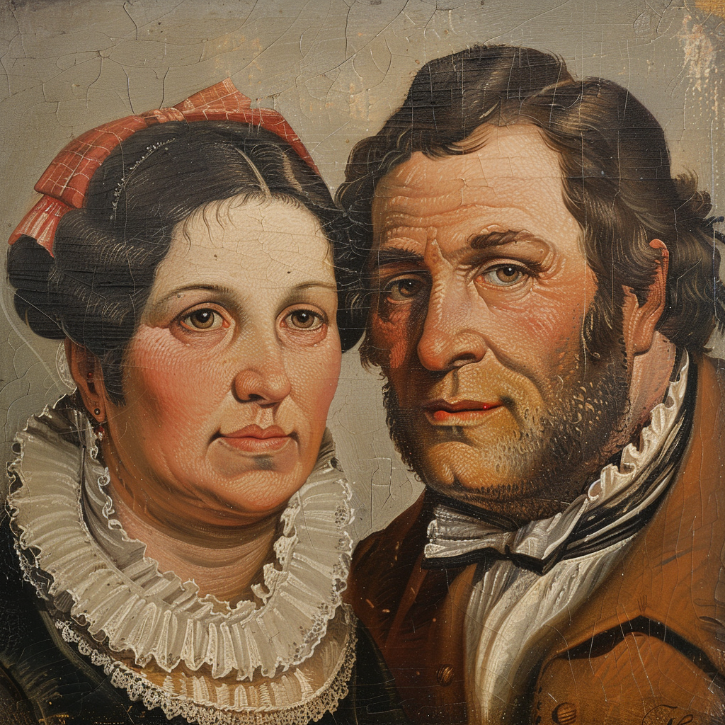 German couple in 1820 attire