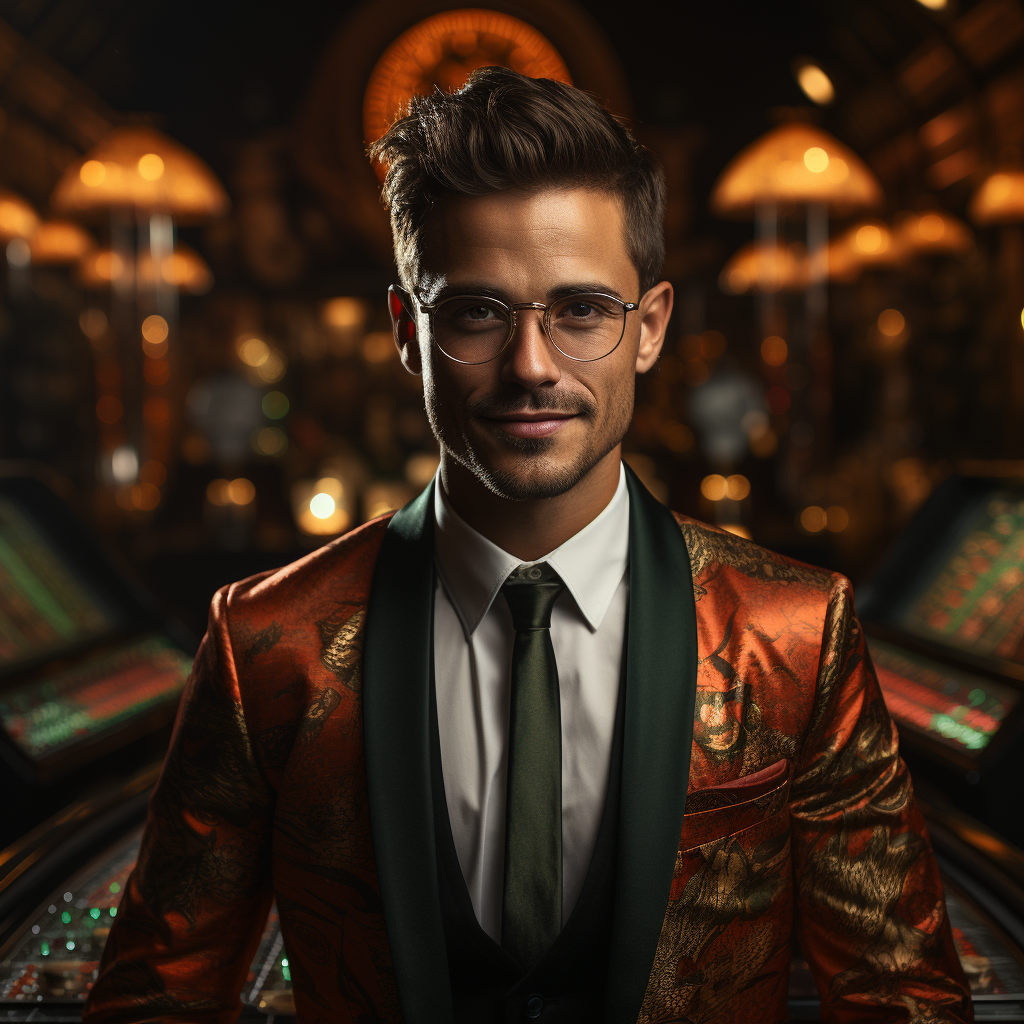 Young German guy in casino