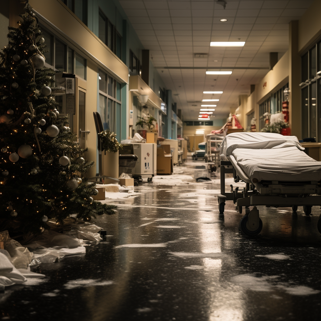 Christmas trees in German hospital