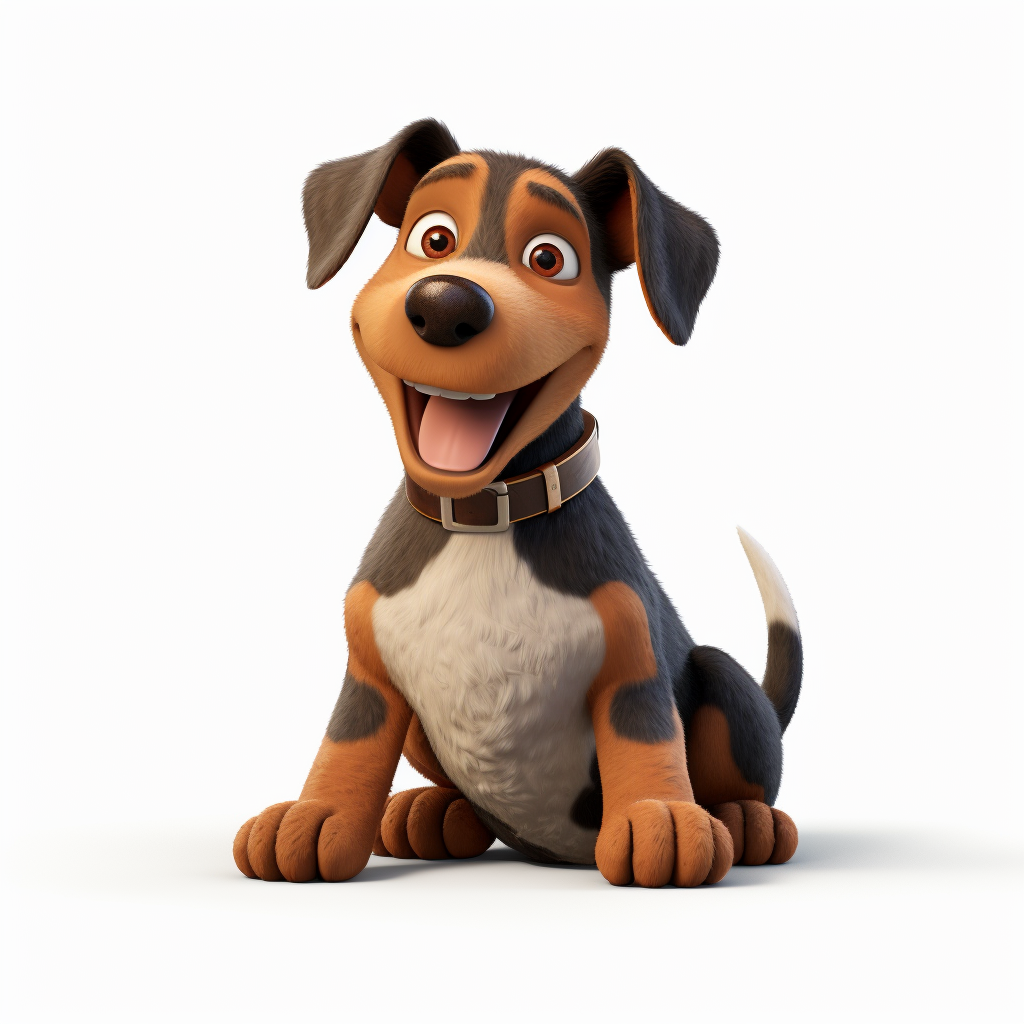 Adorable German Jagdterrier Dog in Pixar Cartoon Style