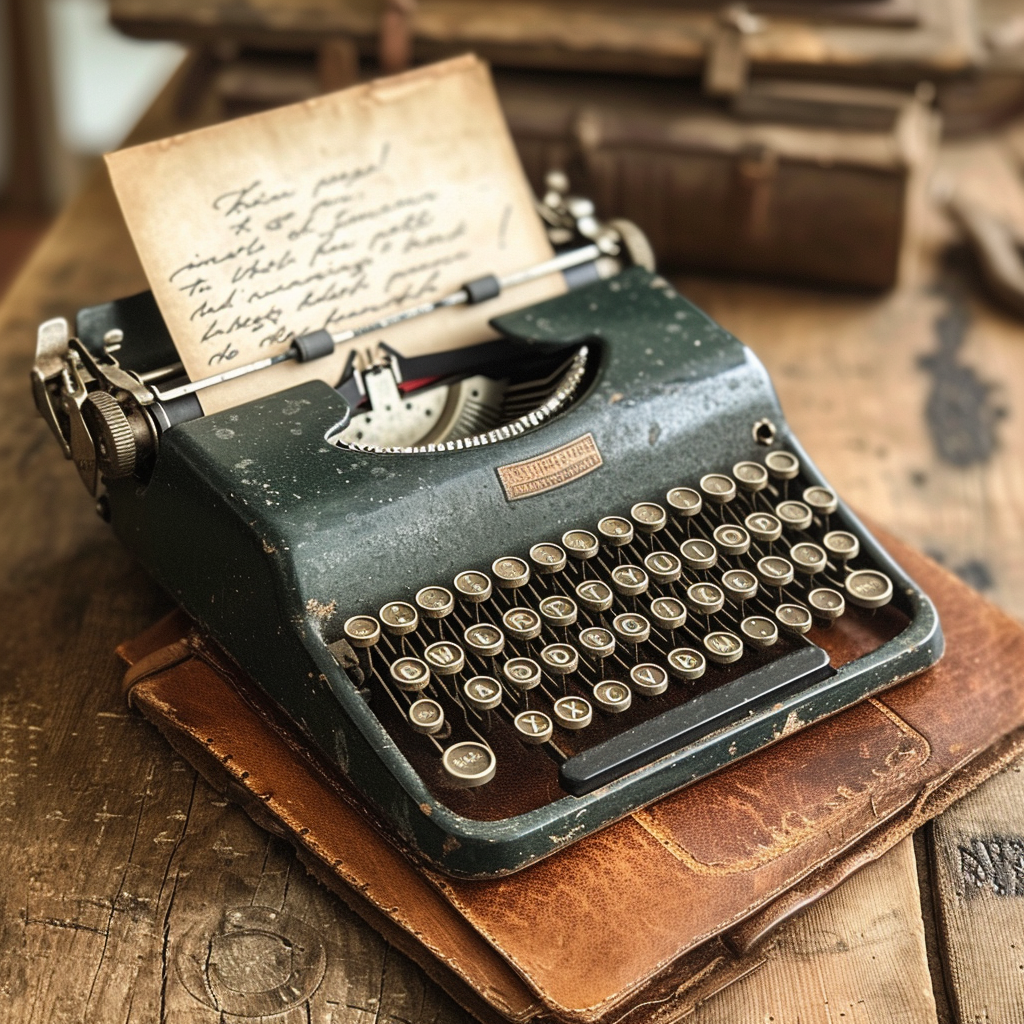 German Officer Photography Note Typewriter