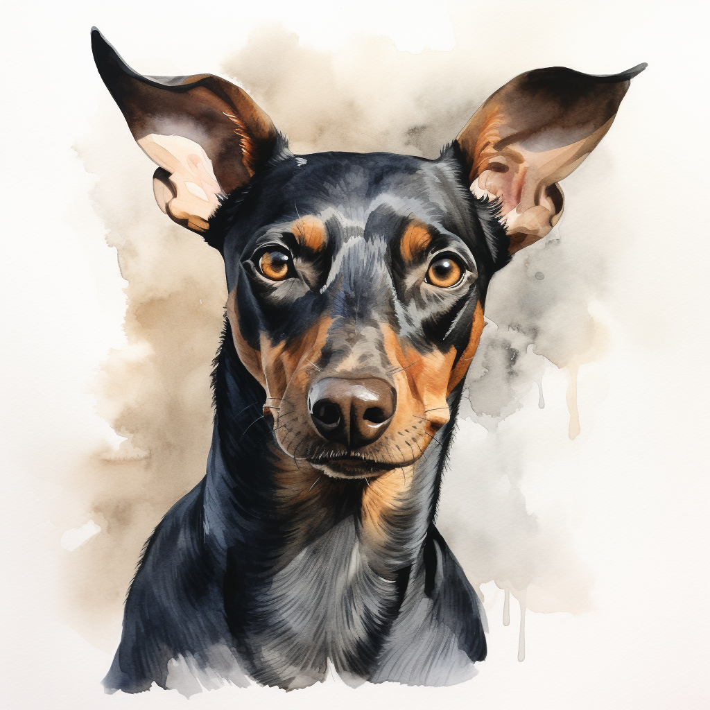 Stunning German Pinscher Portrait Painting