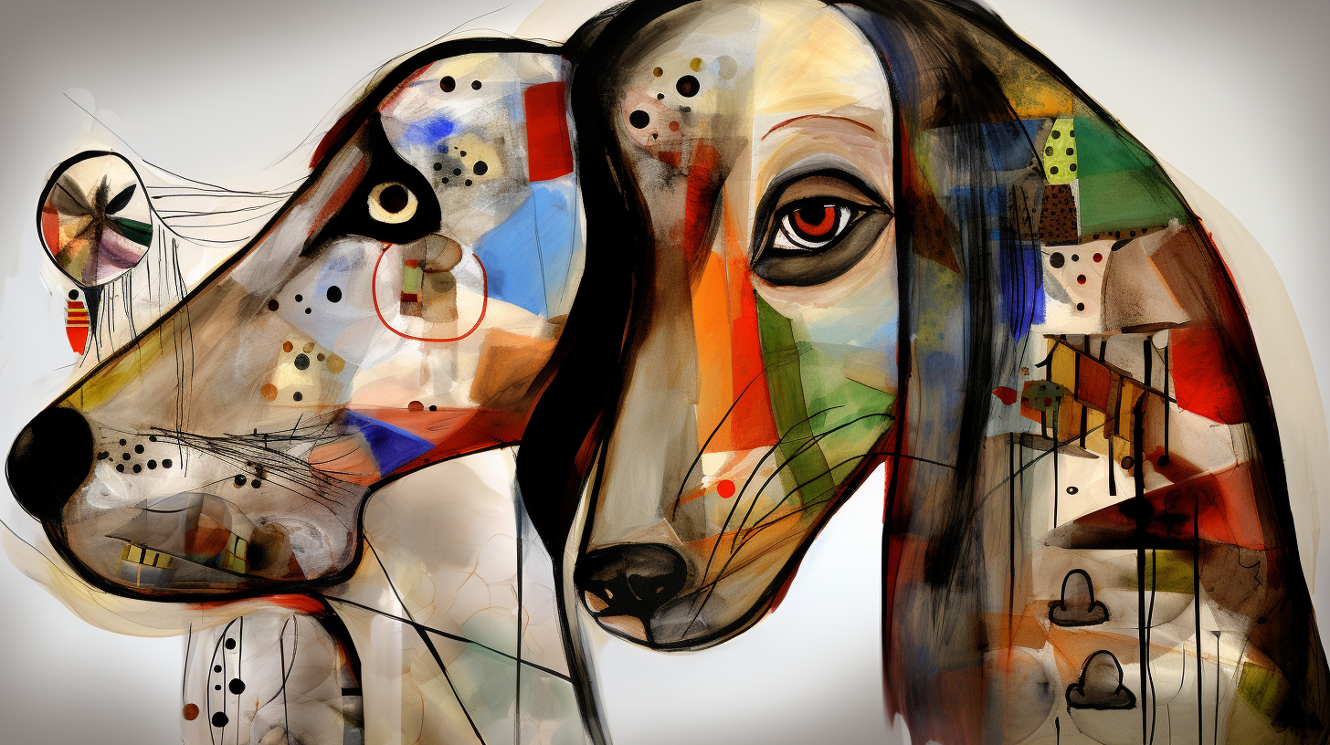 Colorful Picasso-inspired German Short-haired Pointer