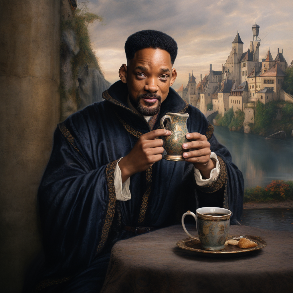 Will Smith enjoying coffee in German Renaissance