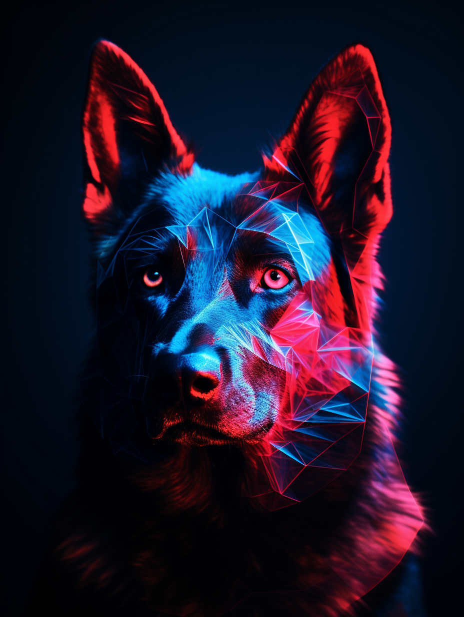 German Shepard Projection Mapping Fauvist Portraiture Photography