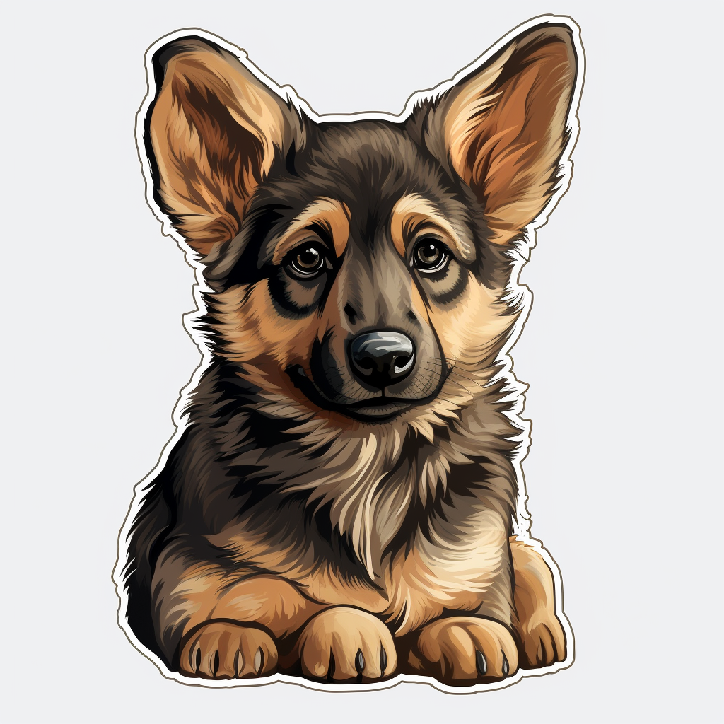 Adorable German Shepherd Puppy Sticker