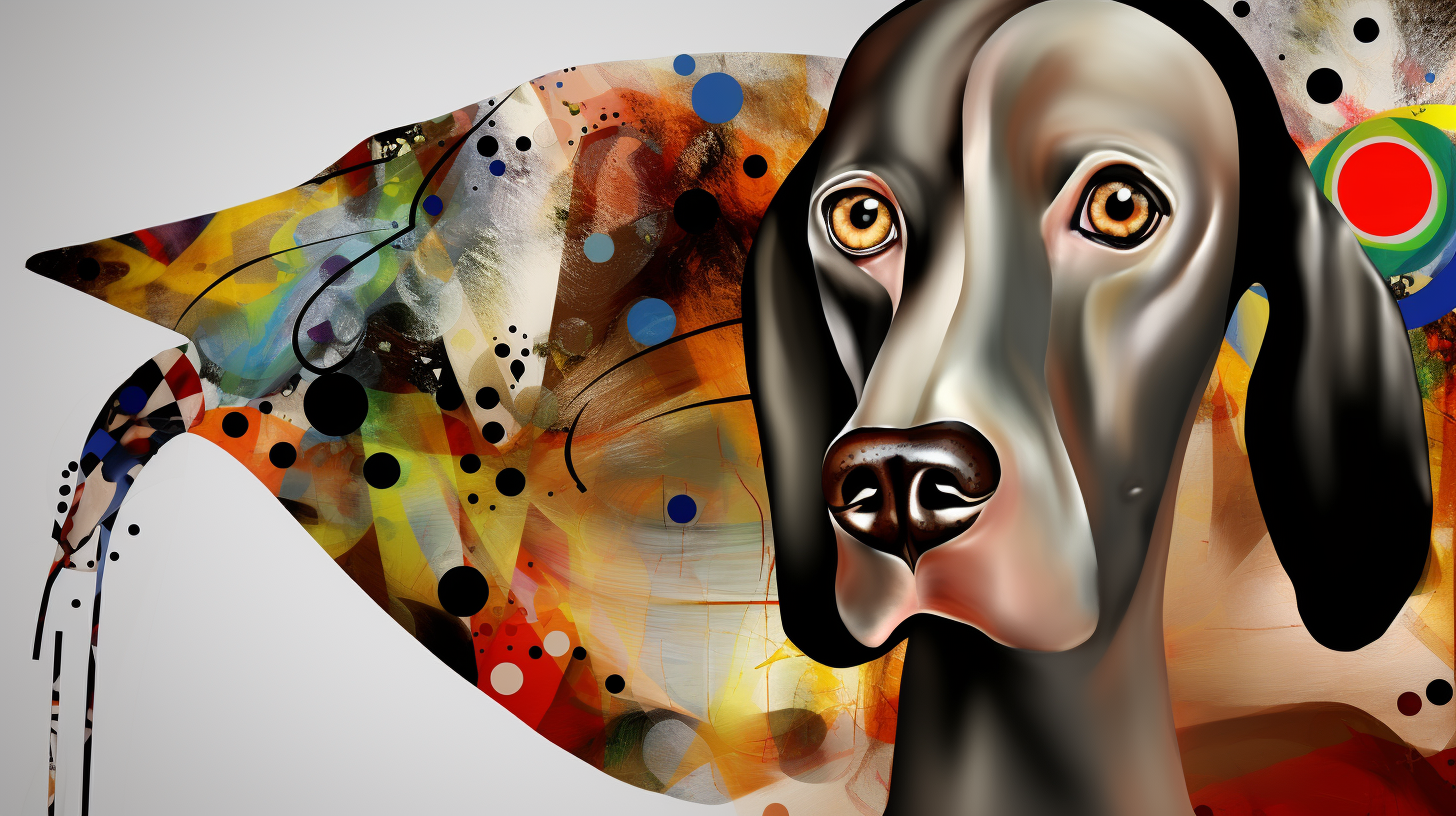 German short-haired pointer with vibrant Andy Warhol inspired style.