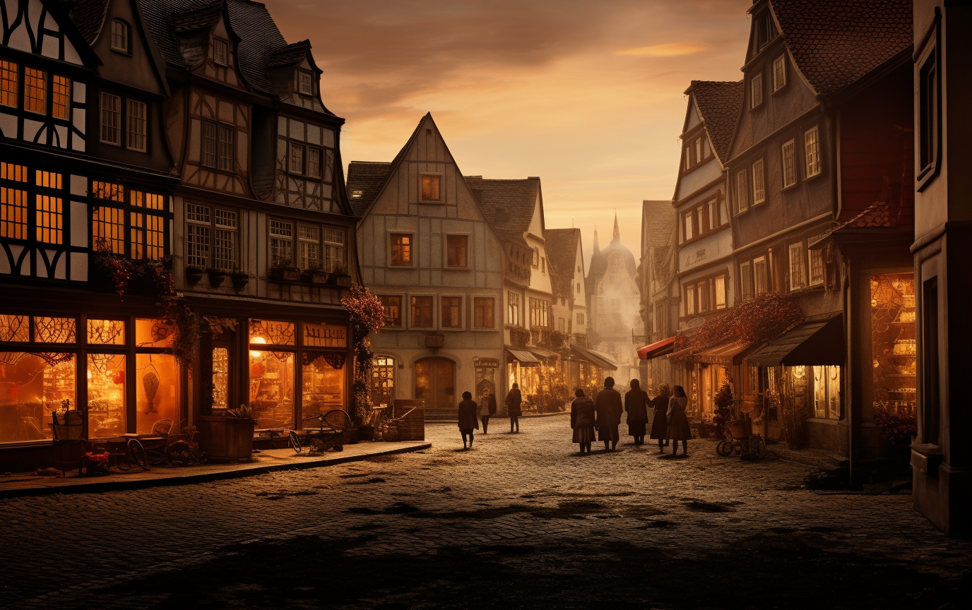 Enchanting German Town at Dusk