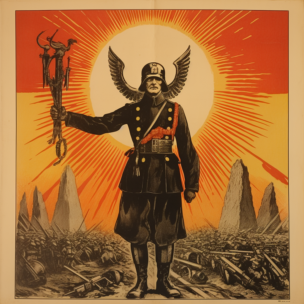 WWI German Woodblock Propaganda War Poster