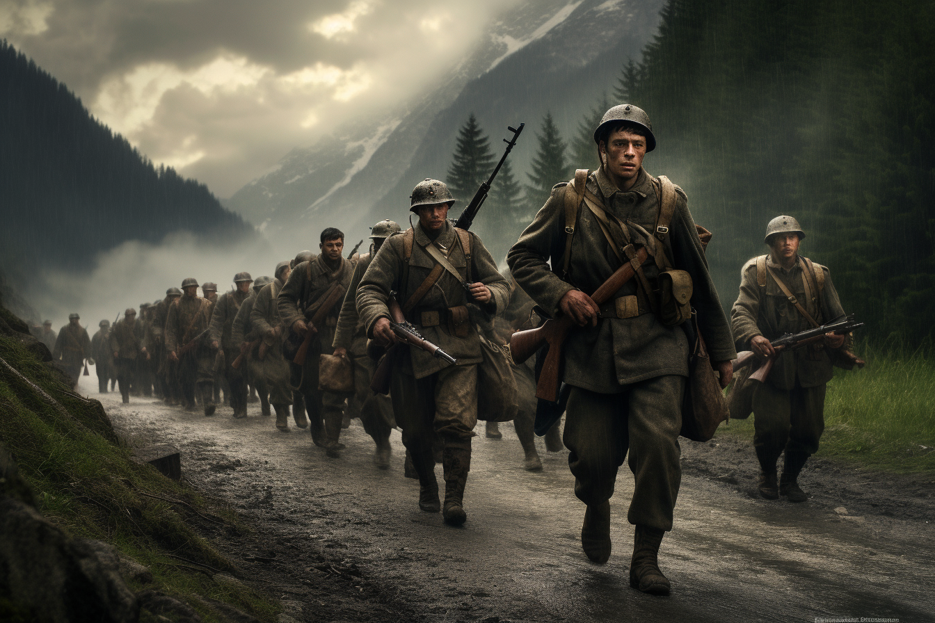 Germany's Army marching in World War 2