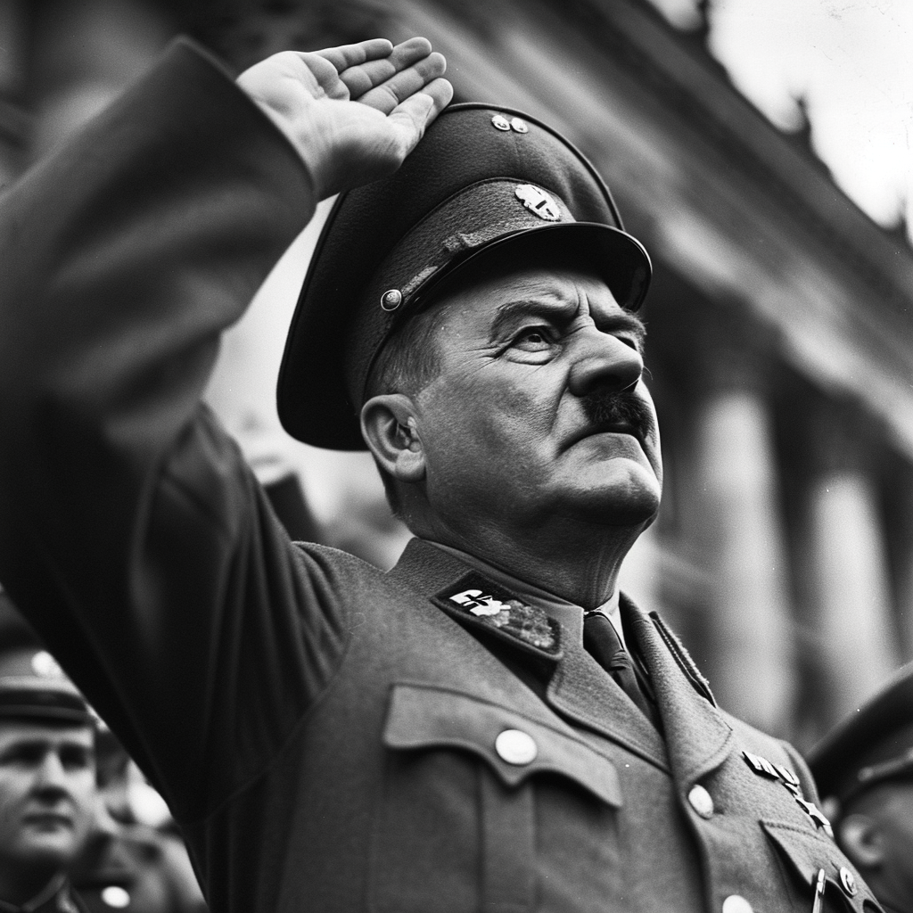 German dictator giving salute