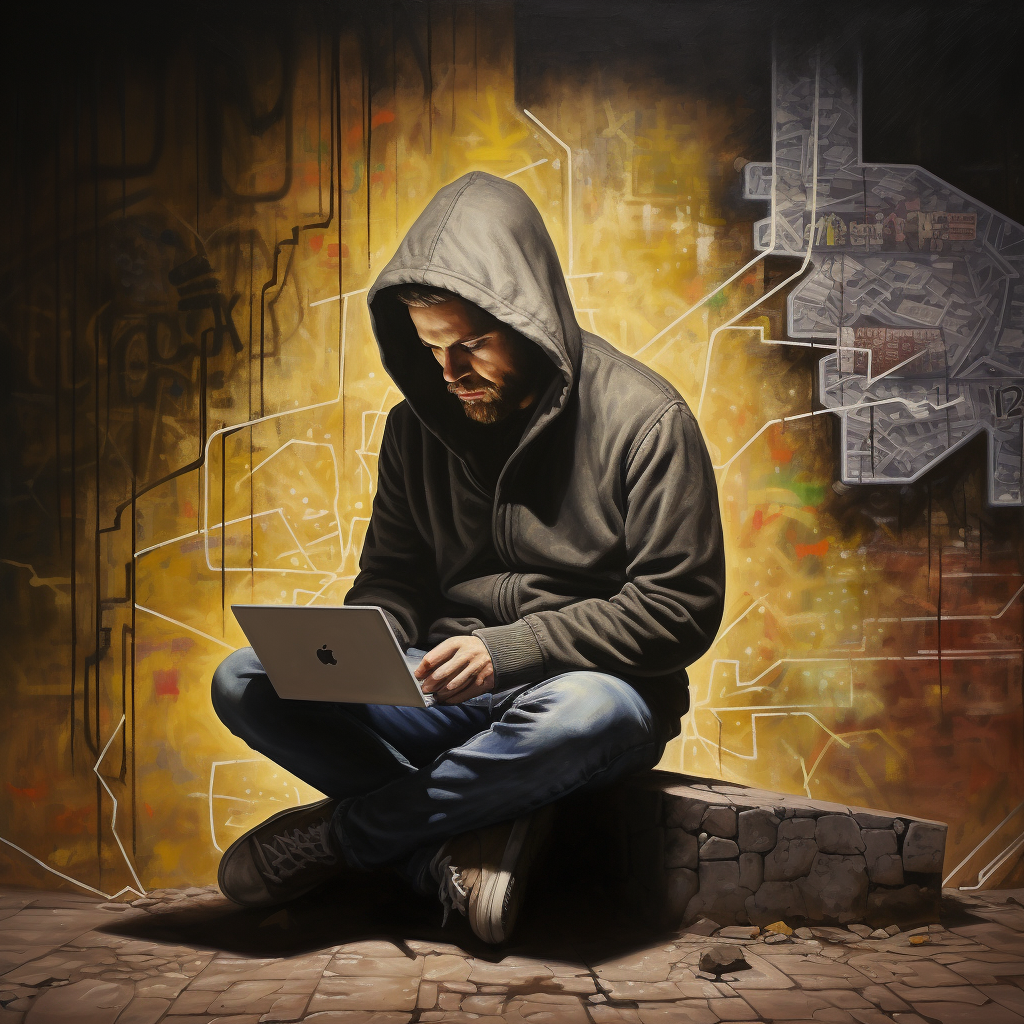 Realistic hacker graffiti art in Germany