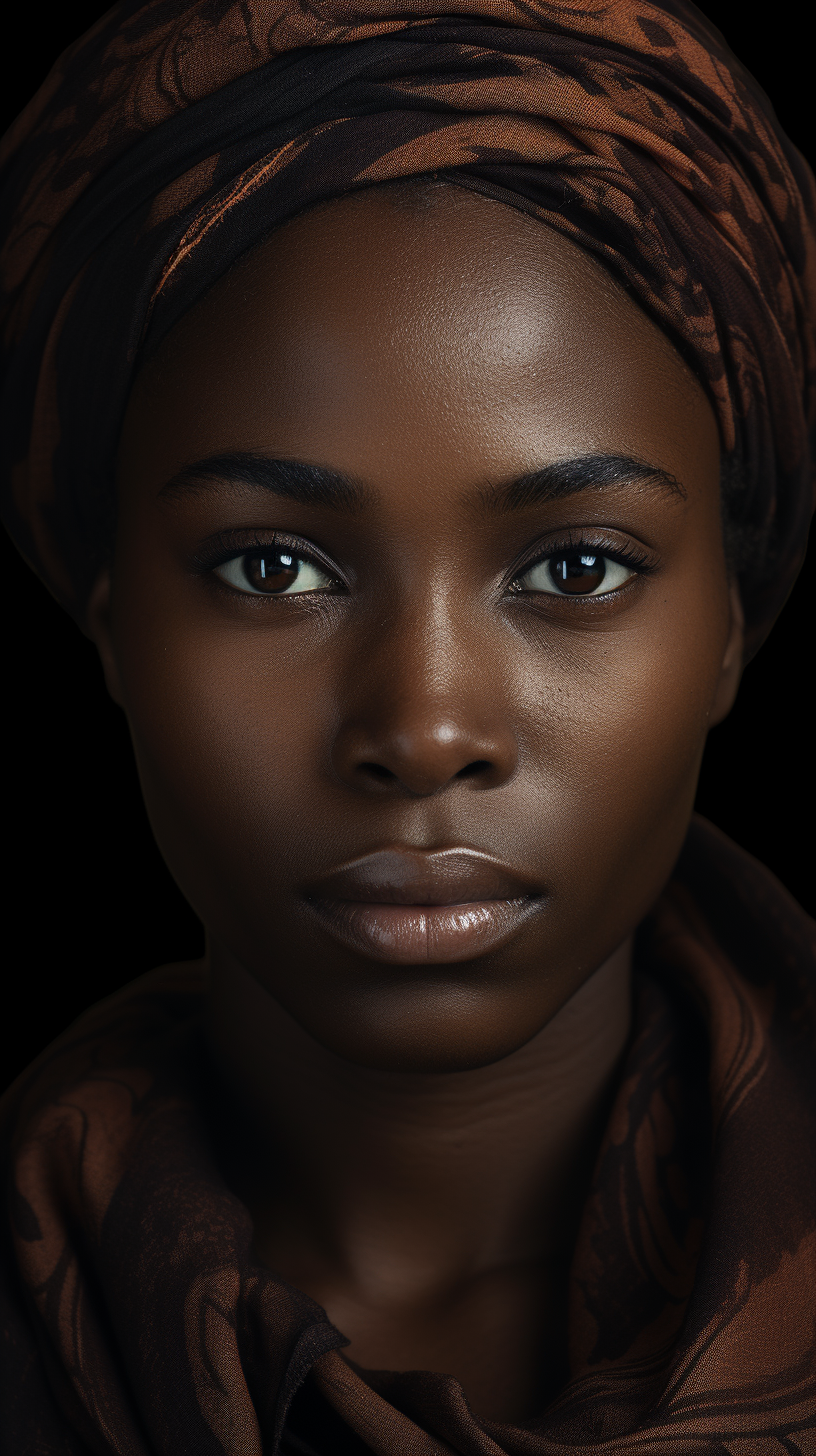 Closeup Portrait of Young Woman from Ghana