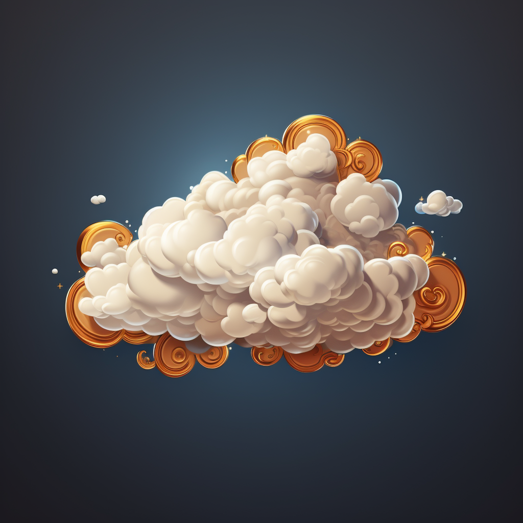 Ghibli-style cloud icon object