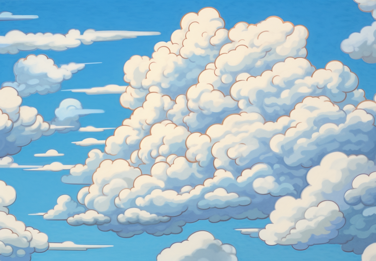 Beautiful cloud formation in Ghibli style