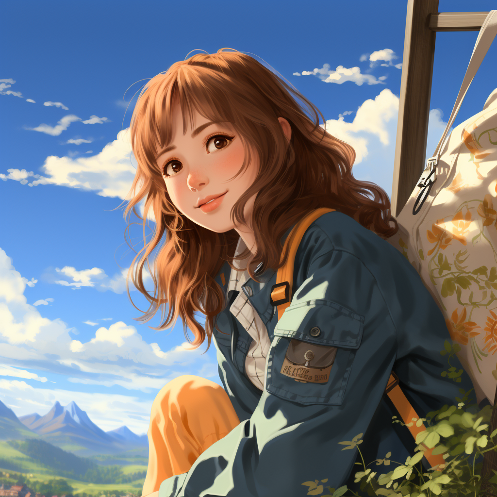 Ghibli Human Character in Sunny Weather