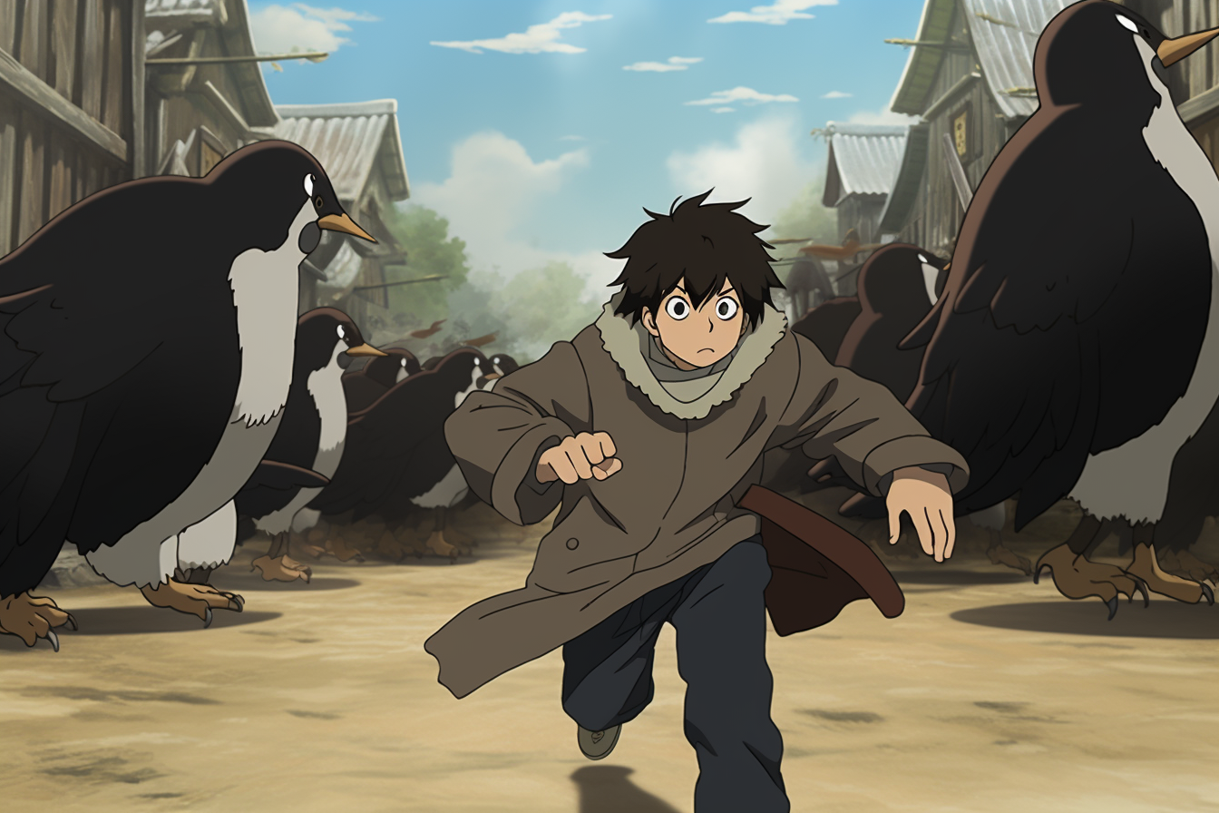 Ghibli penguin battle defeat