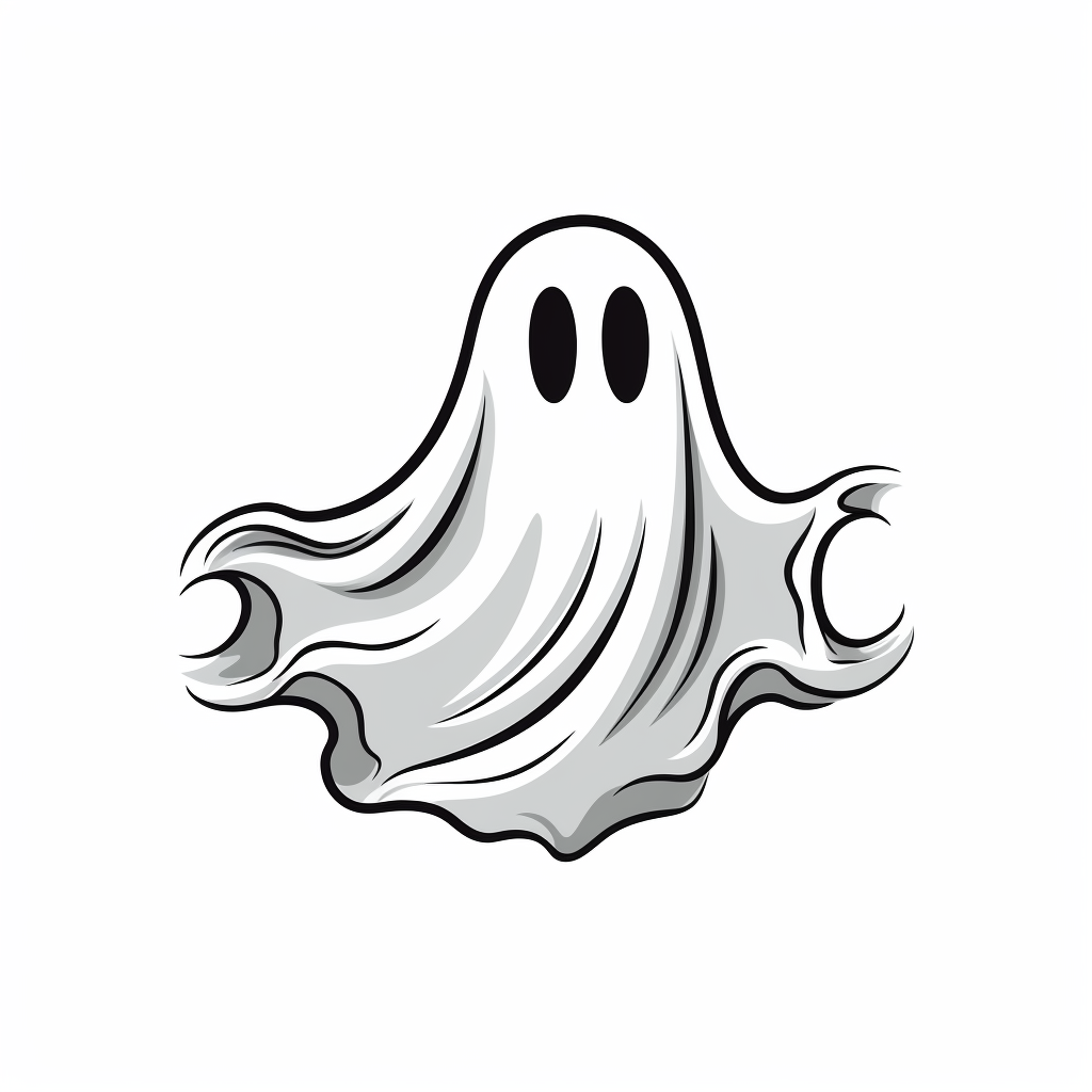 Simple ghost cartoon drawing