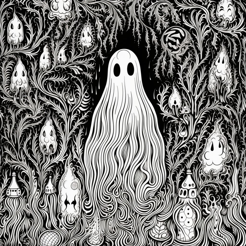 Intricate Ghost Coloring Page