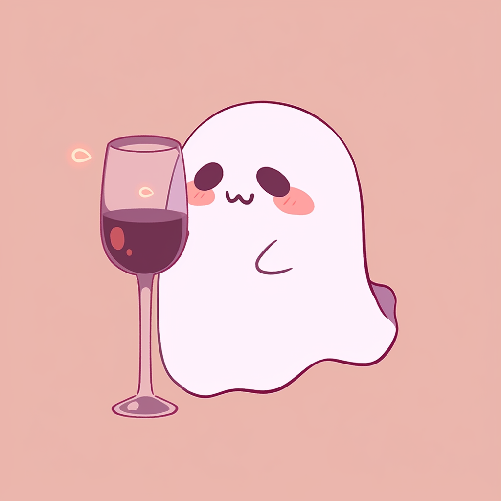 Ghost enjoying a glass of wine