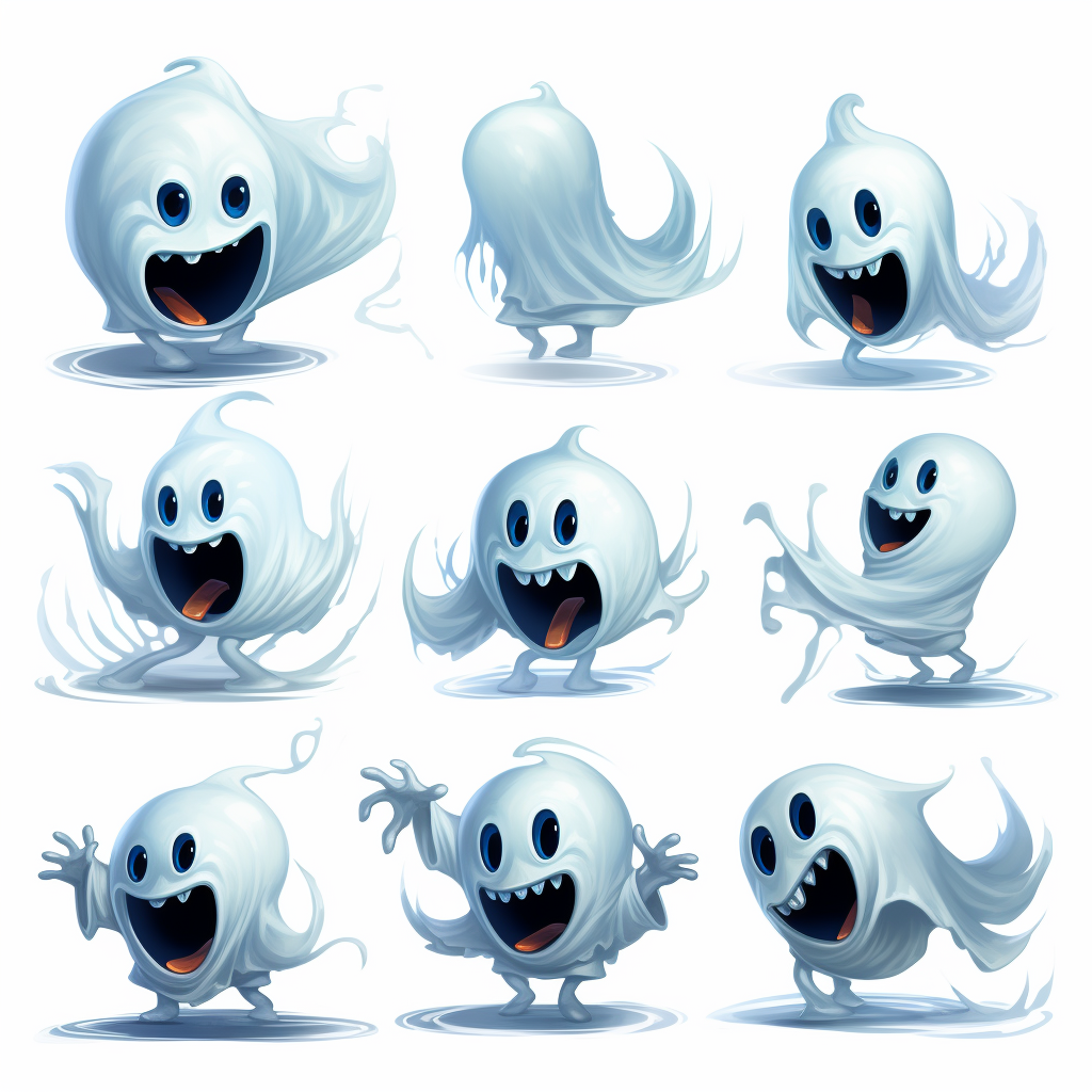 Ghost video game enemy in Rayman Legends art style