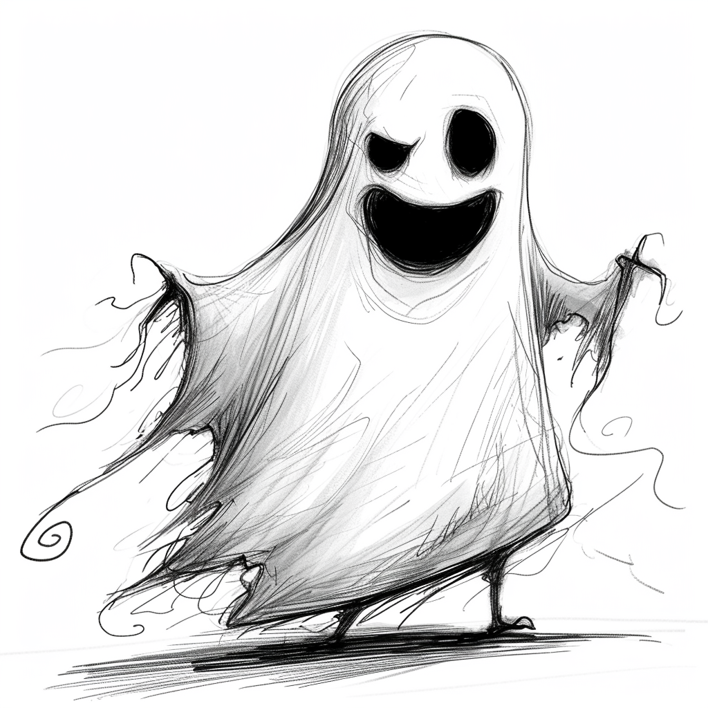 Black and White Ghostie Caricature from Spidey and his Amazing Friends