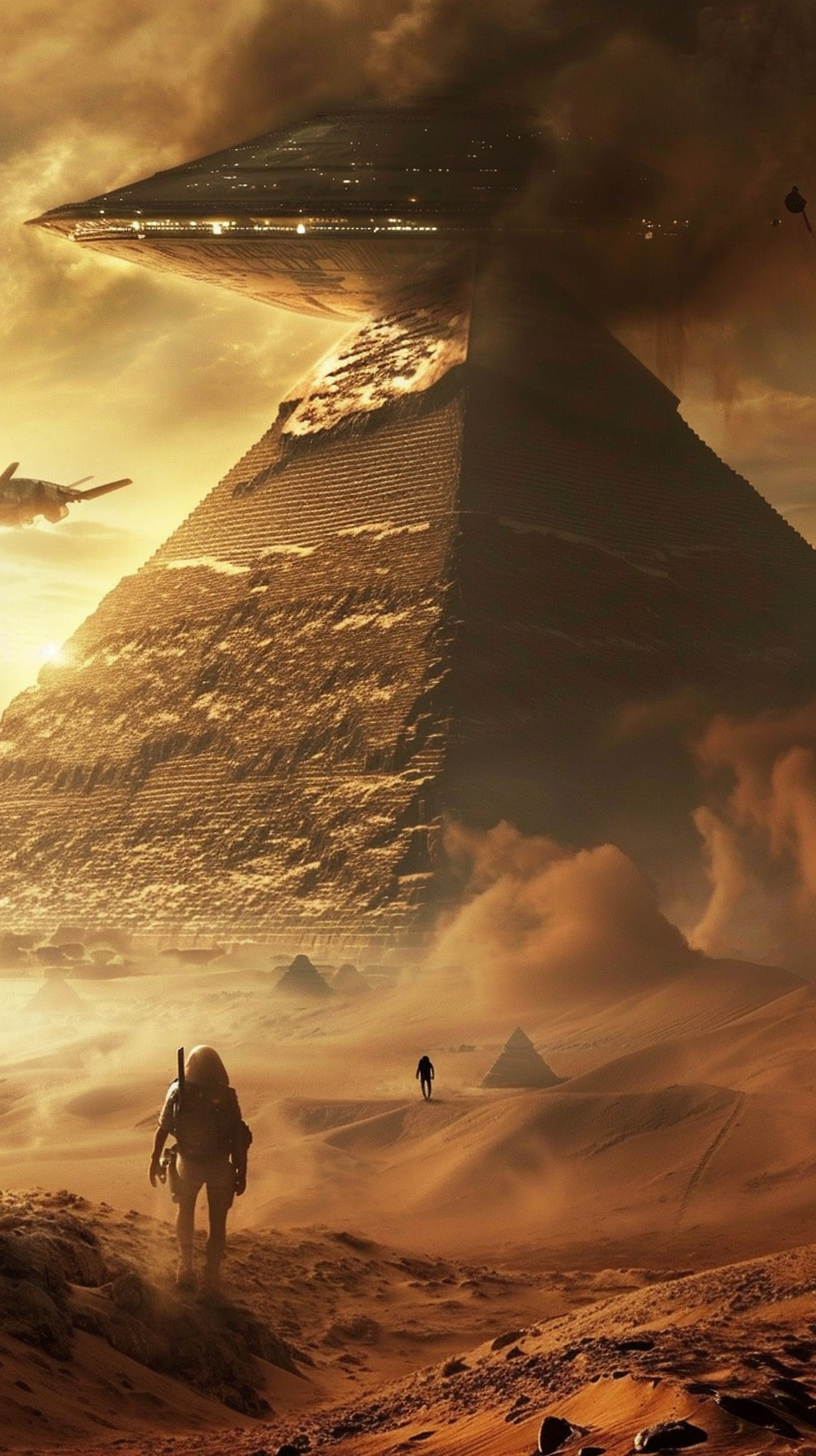 Giant Aliens Building Egyptian Pyramids