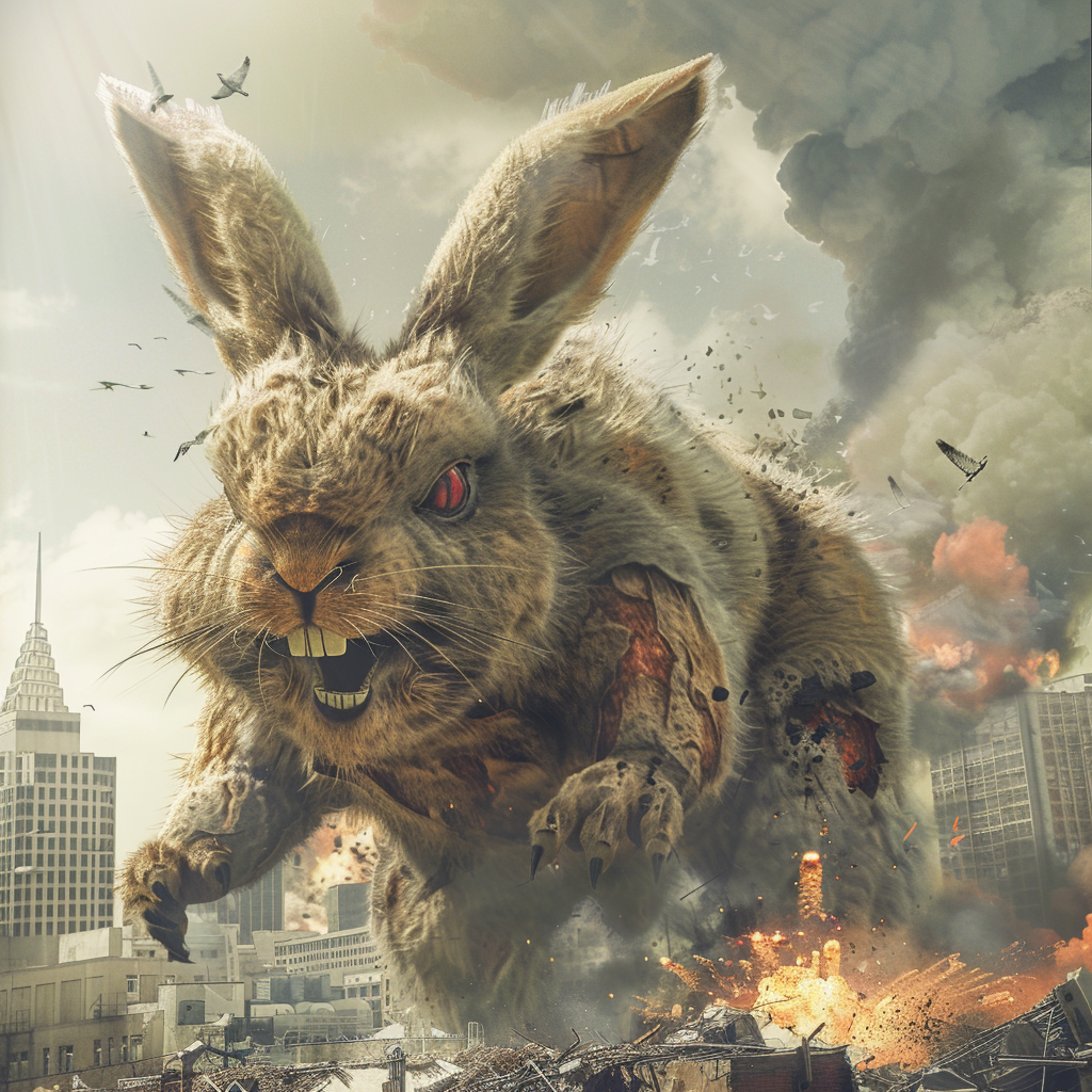 Giant Bunny Rabbit Kaiju Attack