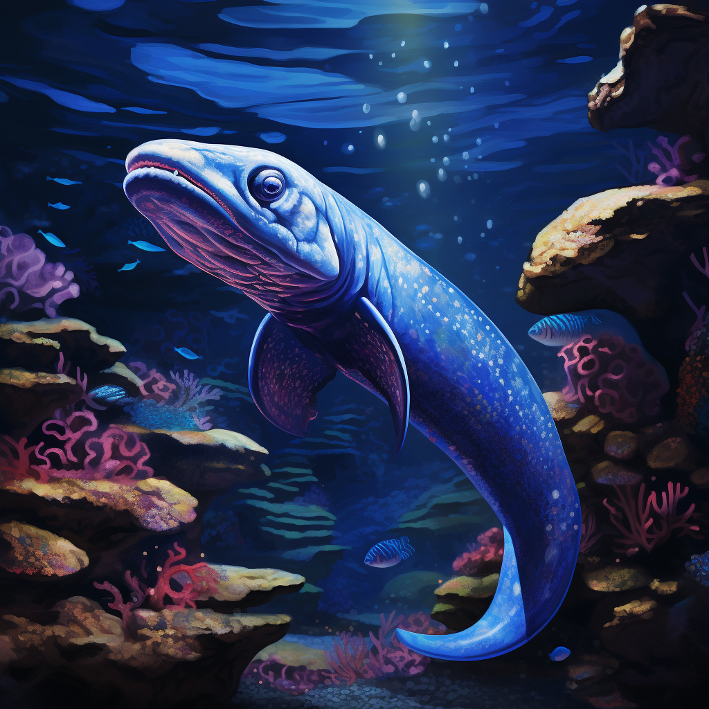 Majestic cobalt eel swimming gracefully