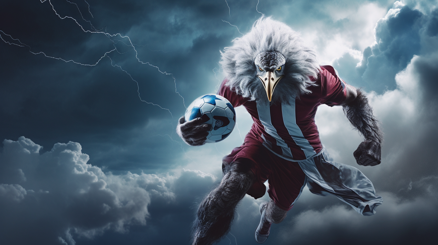 Giant Eagle-Man in Soccer Uniform