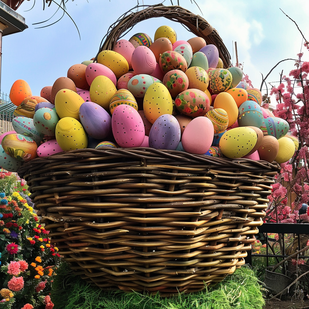 giant Easter basket full baskets