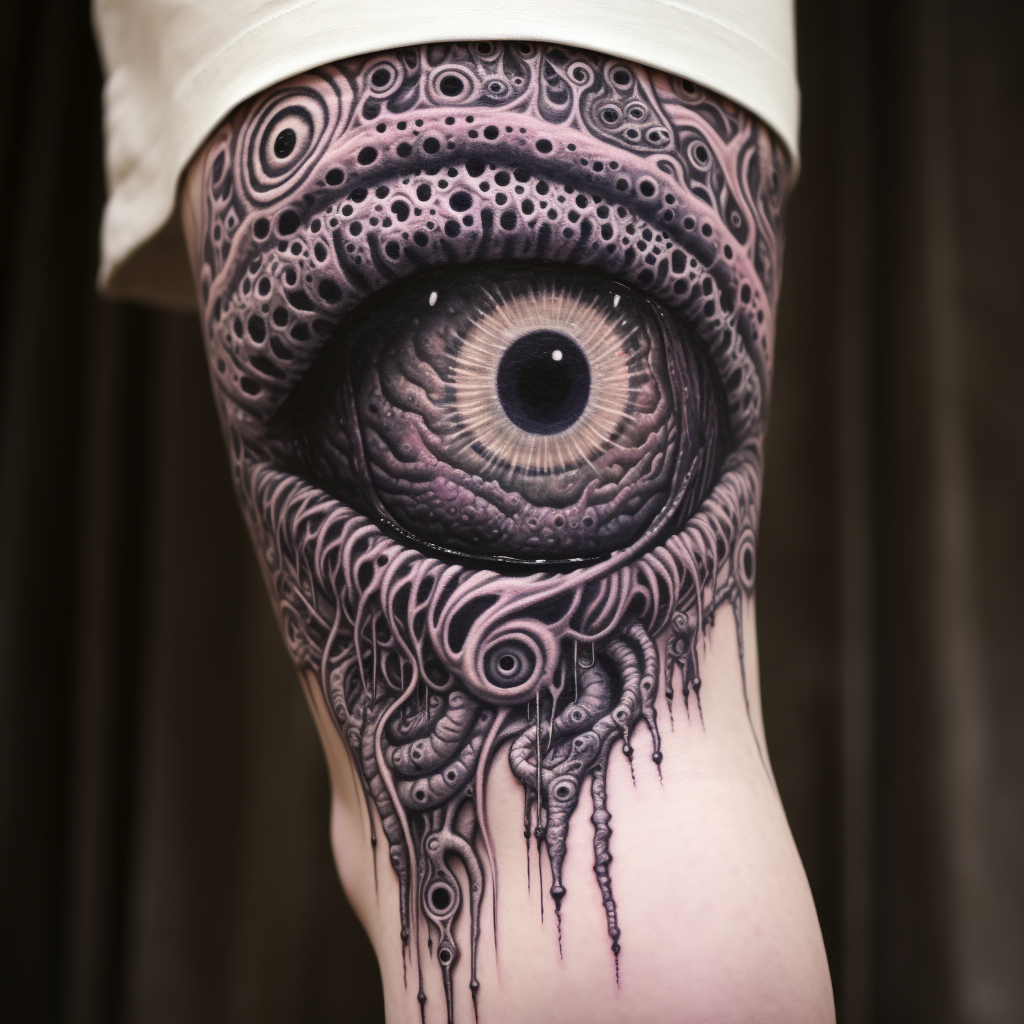 Spooky eldritch eye creature with tentacles