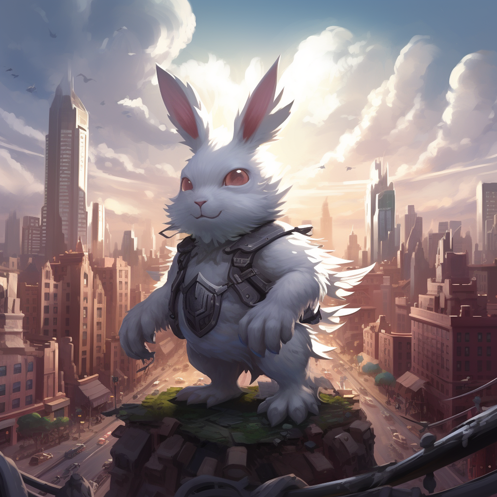 Adorable grey bunny wreaks havoc in the city