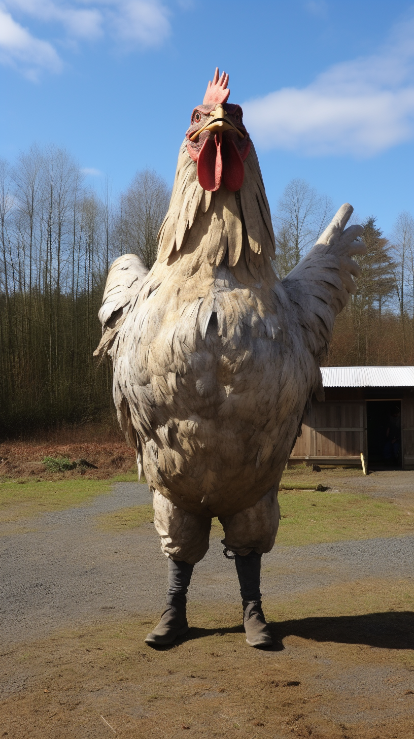 Image of a giant headless chicken