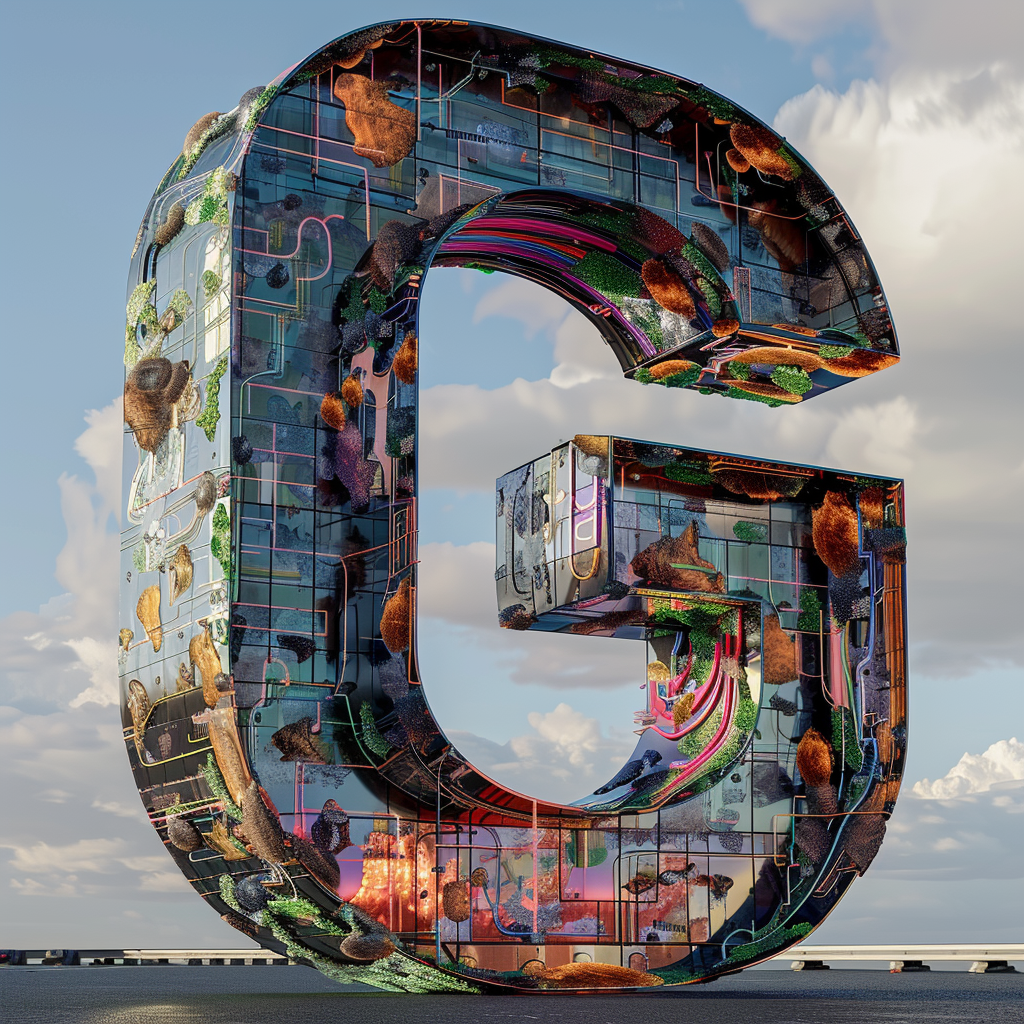 Huge 3D Typography Letter G