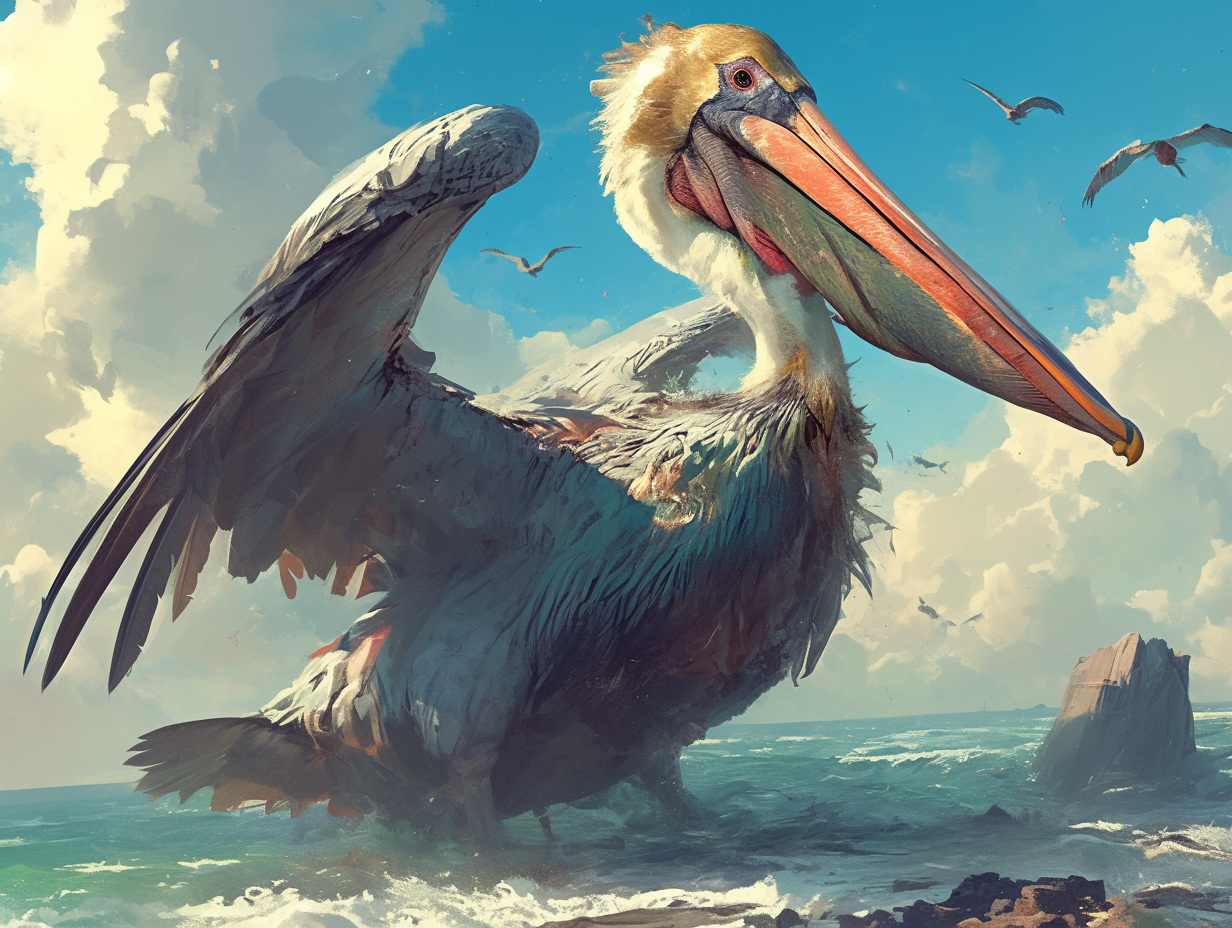 creepy giant pelican with missile hatch